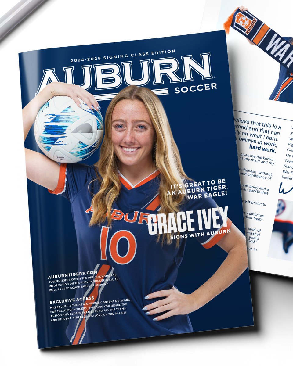 AuburnSoccer's tweet photo. The first signing of the new era 😉

Orange &amp; Blue looks good on you, @graceivey_ 🧡

🔗 https://t.co/zIG4Zf0fFH

#WarEagle https://t.co/HZCQGlCtF0