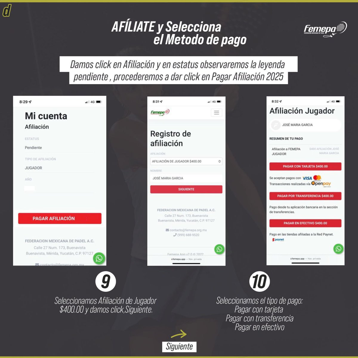 ⬆️AFÍLIATE A LA FEMEPA
.
Sigue los pasos es muy fácil!!
Forma parte de la Federación Mexicana de Pádel y juega todos los circuitos federados👏🏼
.
#femepa #yosoyfemepa #padel #padel2025
