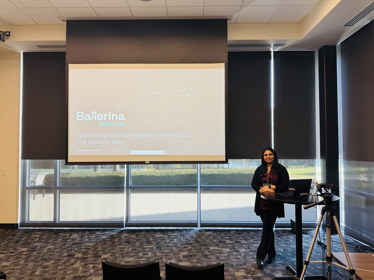 anupama_pathira's tweet photo. 🚀 Last week, I spoke at #CommitYourCode in Dallas on Seamless Enterprise Integration in the Cloud with Ballerina! 🙌 with great feedback on #Ballerinalang!
An amazing event with great insights &amp; connections. Big thanks to @DThompsonDev! https://t.co/0IwtHETuP7