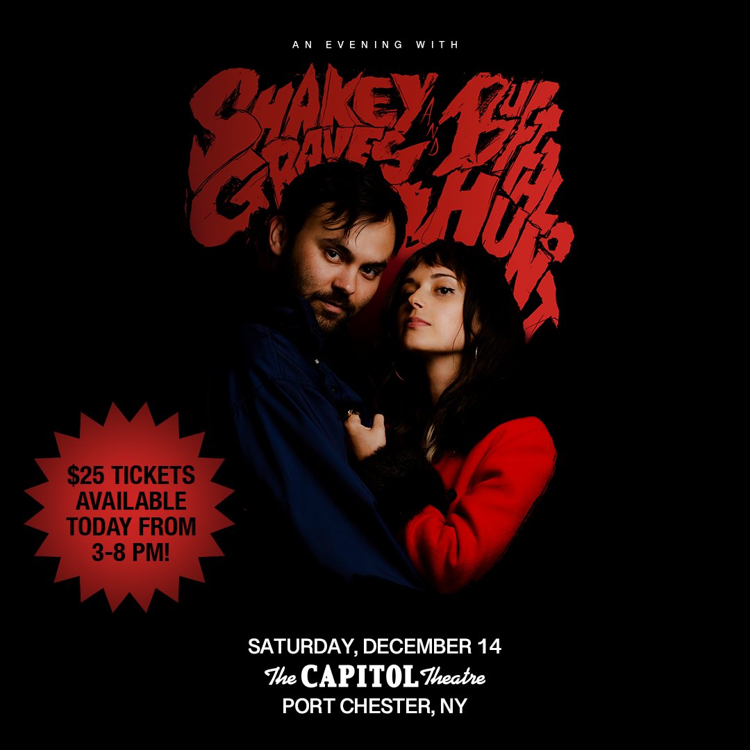 The Capitol Theatre 🐿 (@capitoltheatre) on Twitter photo Flash sale alert! 💥 Today from 3–8 PM, snag tickets to see <a href="/ShakeyGraves/">S H A K E Y G R A V E S</a> & Buffalo Hunt on Saturday, December 14, for just $25! Don’t miss this special offer. Grab yours this afternoon-->> brnw.ch/21wPoFP Flash sale alert! 💥 Today from 3–8 PM, snag tickets to see <a href="/ShakeyGraves/">S H A K E Y G R A V E S</a> & Buffalo Hunt on Saturday, December 14, for just $25! Don’t miss this special offer. Grab yours this afternoon-->> brnw.ch/21wPoFP