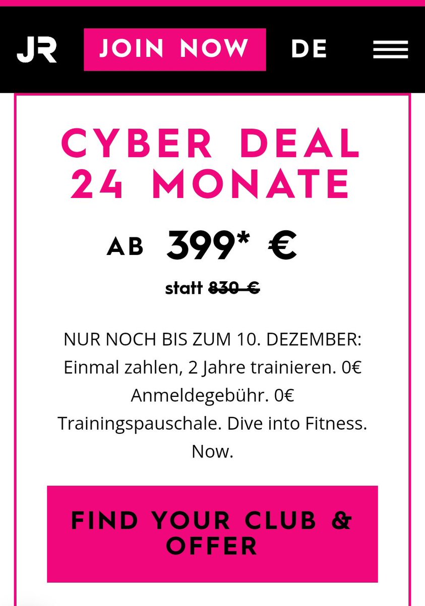 Wer möchte meinen Fitness-Studio Beitrag für 2 Jahre übernehmen und dafür im kommenden Jahr bis Ende Juni meine alten (günstigen) Preise weiterhin bezahlen?
Und natürlich gibt's auch noch eine Überraschung...
PN oder Email!