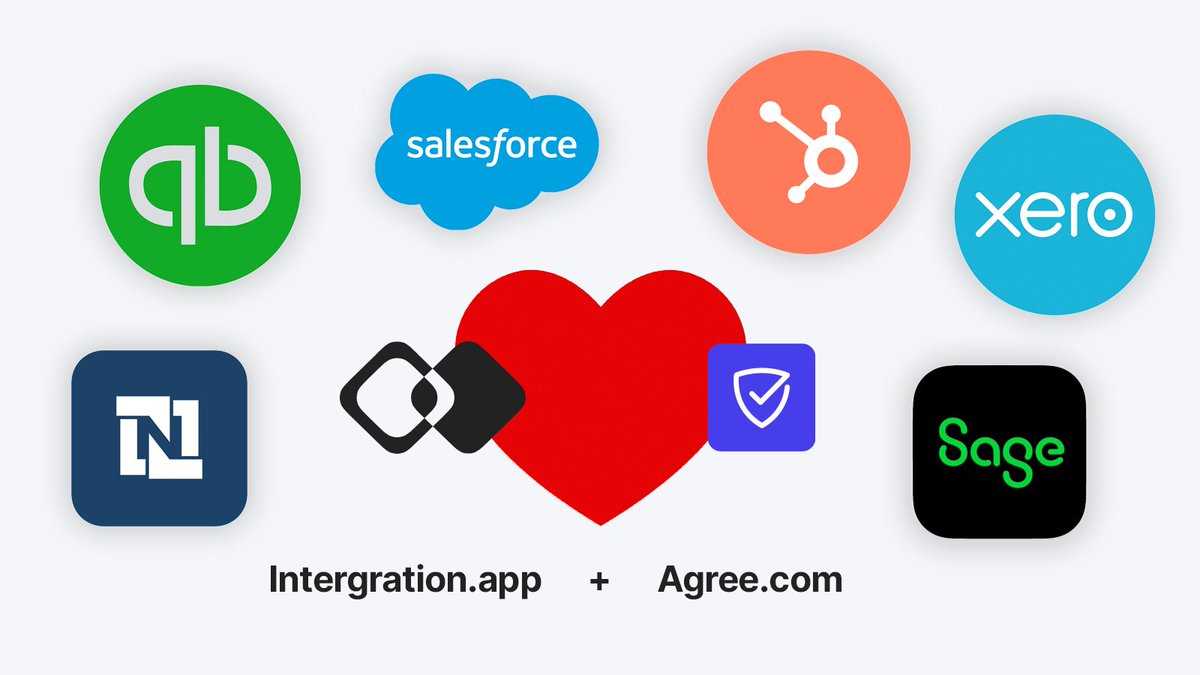 Agree.com (@agreehq) on Twitter photo We've partnered with <a href="/IntegrationApp_/">Integration App</a> to connect you with your favorite CRM and ERP providers from Hubspot to Quickbooks, all-in-one. Learn more about our upcoming enterprise release: agree.com/enterprise We've partnered with <a href="/IntegrationApp_/">Integration App</a> to connect you with your favorite CRM and ERP providers from Hubspot to Quickbooks, all-in-one. Learn more about our upcoming enterprise release: agree.com/enterprise