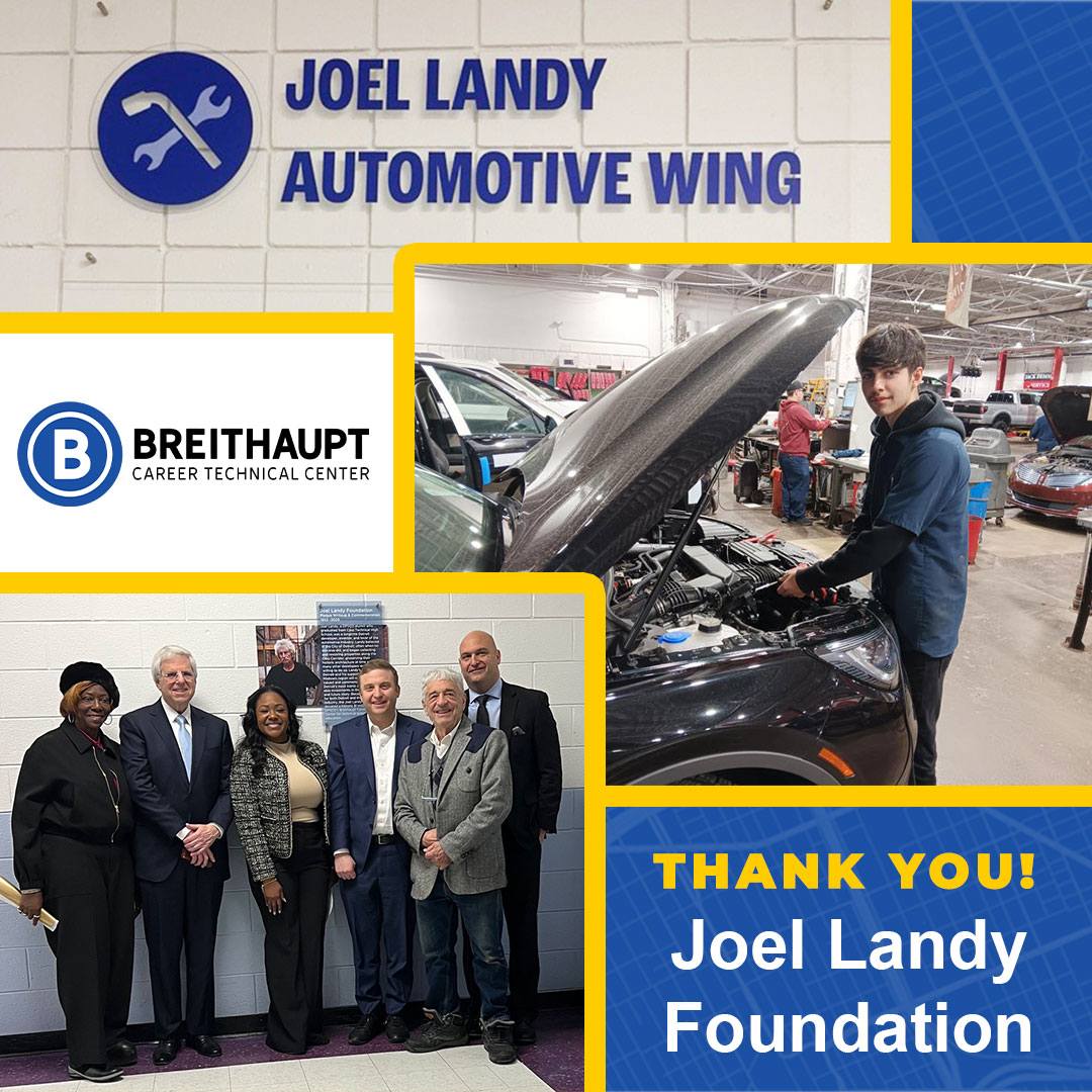 Detroitk12's tweet image. ICYMI: Breithaupt Career and Technical Center received a $1 million gift from the Joel Landy Foundation. This generous donation will enhance the automotive education program, helping DPSCD students gain hands-on skills. Read the full story bit.ly/3D82cBJ #DPSCD