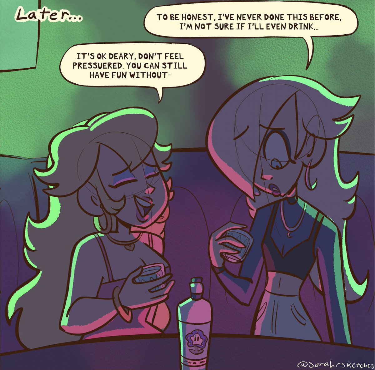 sarahrsketches's tweet photo. Definitely this comic of the princesses having a little too much to drink, haha https://t.co/1ugxCfhSC9