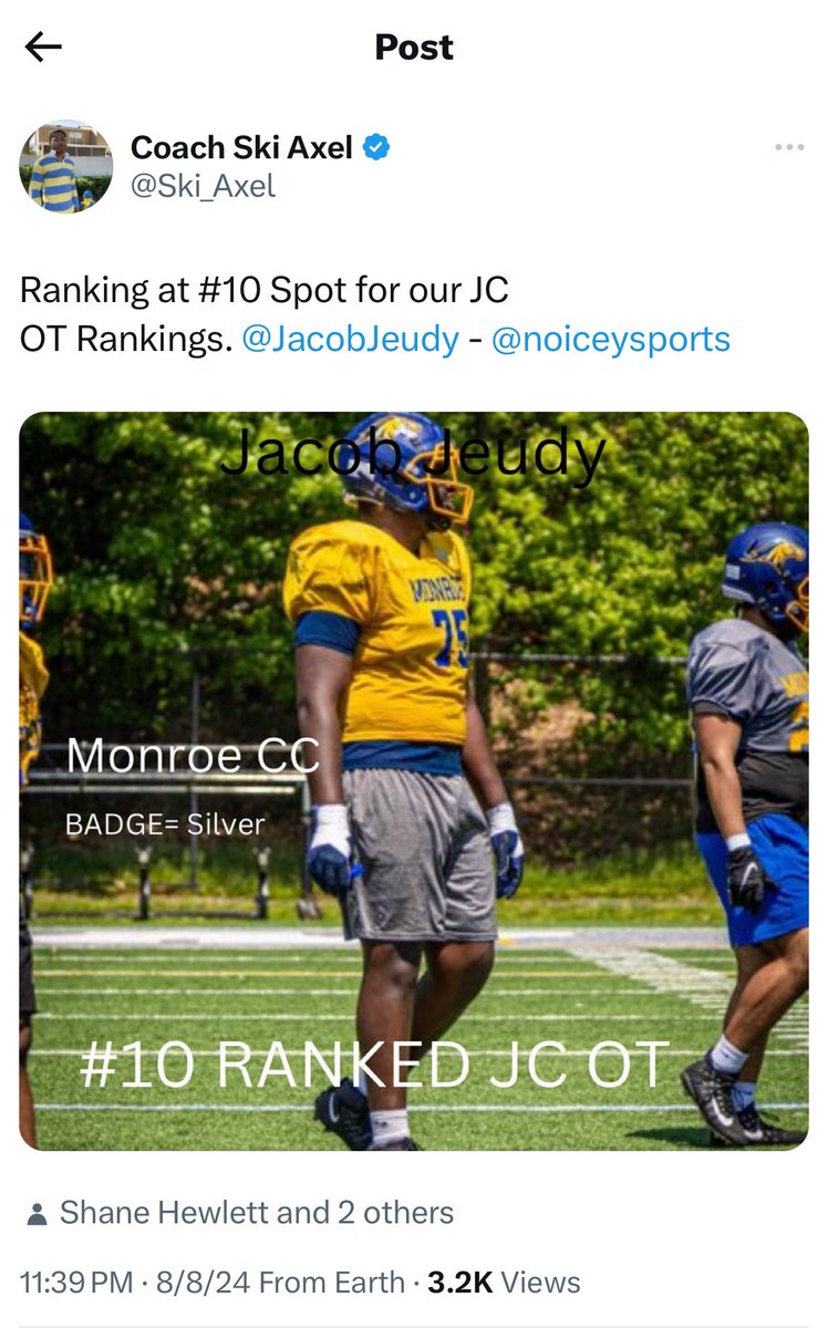 JacobJeudy's tweet photo. Don't let May Grad scare you from finding a Gem! 
6'4 295 OT &amp; IOL 
(1) D1 FCS Offer
3 Years of eligibility! 
Recruitment 1000% Open https://t.co/TIQ8vbkuX2
