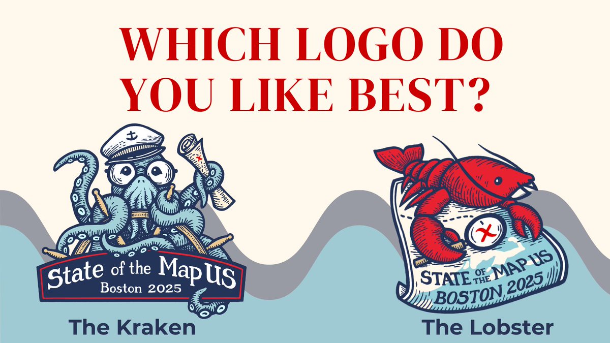 We're not done luvin' on this #SOTMUS logo—forgive us! But we also have to share this little fella. Who do you like better, Kraken or Lobster? Share your fave in the comments!

#StateoftheMapUS #getKraken #Boston #OpenStreetMap