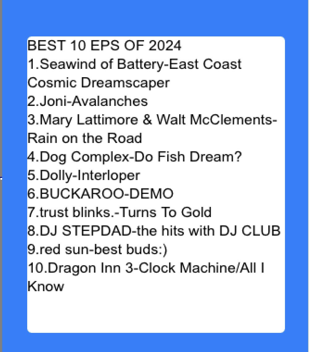 Our TOP 10 EPS of 2024⬇️

see the entire list of TOP 30 @

smallalbums.com/best-30-eps