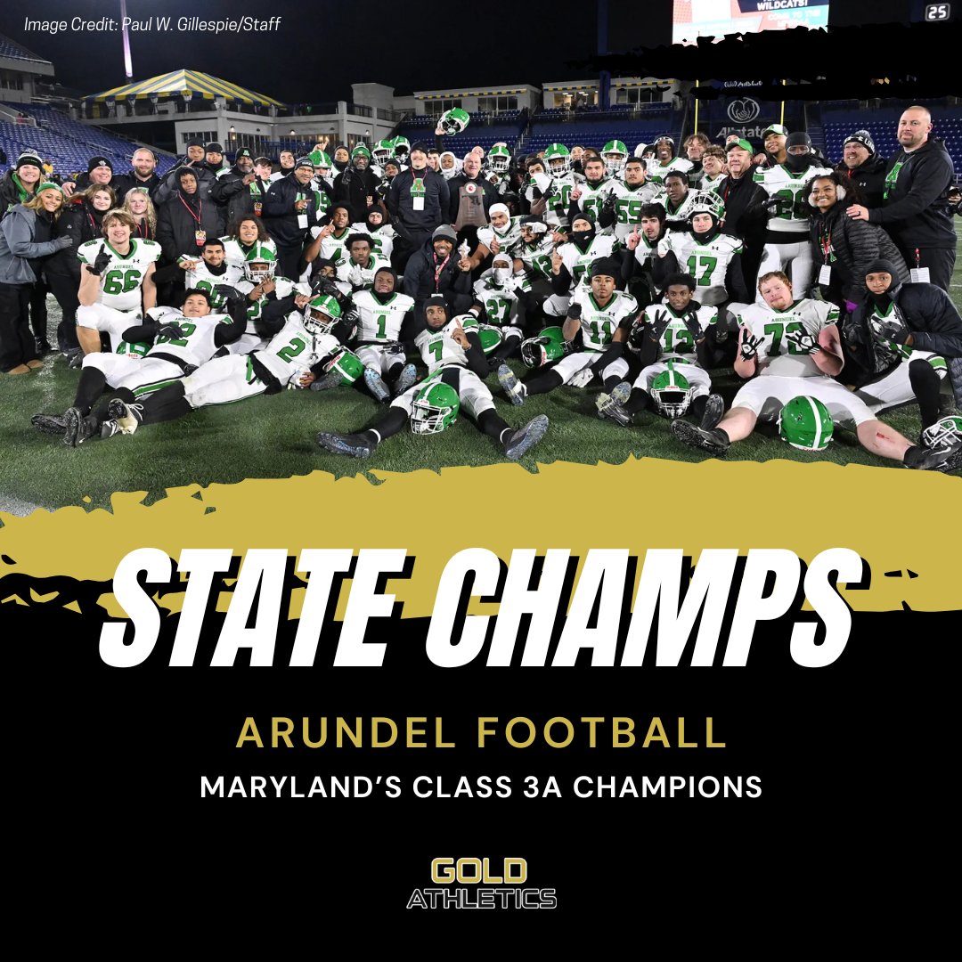 Gold Athletics (@goldathletics) on Twitter photo SHOUTOUT to #ArundelFootball for capturing the MPSSAA Class 3A Championship! 🏆🏈 The Wildcats dominated and now they’re bringing home the title! Let’s hear it for the CHAMPS! 👏 #Class3AChamps <a href="/RobGoldMDDE/">Rob Lunenfeld</a> <a href="/WeAreArundel/">Arundel Football</a> SHOUTOUT to #ArundelFootball for capturing the MPSSAA Class 3A Championship! 🏆🏈 The Wildcats dominated and now they’re bringing home the title! Let’s hear it for the CHAMPS! 👏 #Class3AChamps <a href="/RobGoldMDDE/">Rob Lunenfeld</a> <a href="/WeAreArundel/">Arundel Football</a>