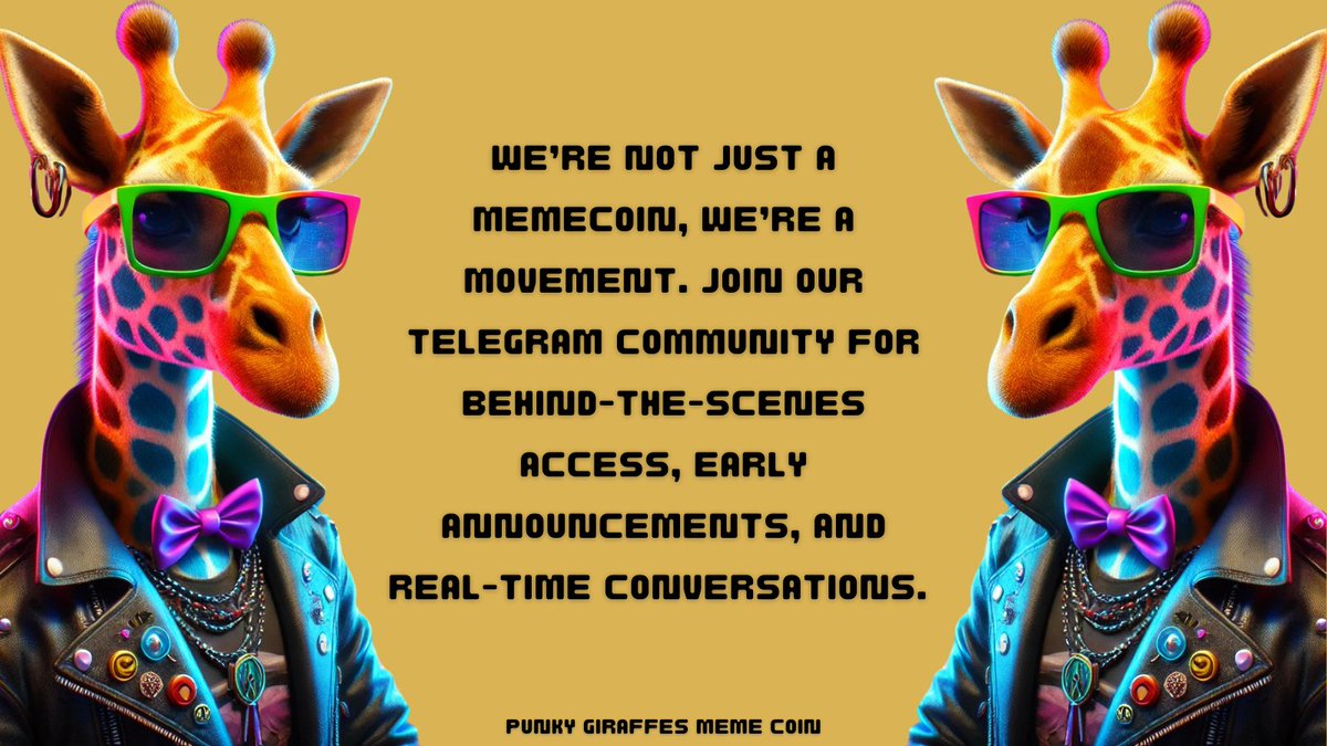 PunkyGiraffes's tweet photo. Every great project starts with a vision, and every vision needs a community. $PKG is YOUR project. Let’s take this to the moon together. 🌕

Join the herd.
.
.
.
https://t.co/H72QrY2XcN

#PunkyGiraffes
#JoinTheHerd
#PunkyCoin
#PunkyToTheMoon
#PunkyFam
#CryptoCommunity
#MemeCoin
#CryptoRevolution
#CryptoInvesting
#AltcoinGems