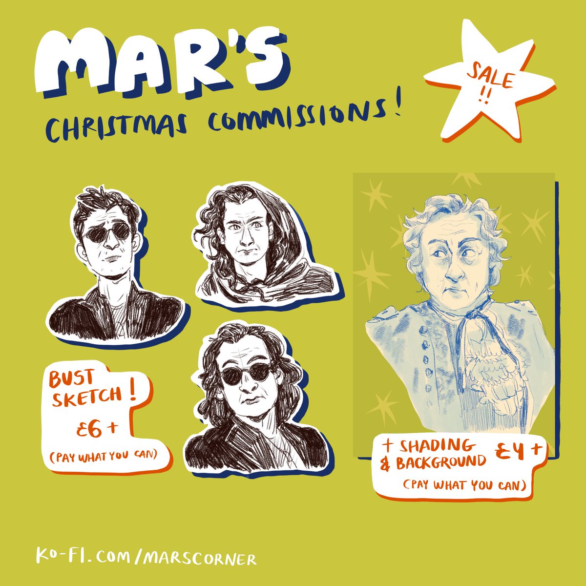 marblescorner's tweet image. prices start at £6 for sketch requests! #commissions #ofmd #goodomens #marauders #wwdits