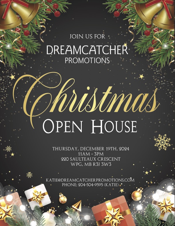 Dreamcatcher Promotions (@dreamcpr) on Twitter photo Join us for the Dreamcatcher Promotions Christmas Open House! 🎁🎄✨
The holiday season is here! Enjoy some festive cheer and a chance to connect with the Dreamcatcher Promotions team. 🌟
📧 katie@dreamcatcherpromotions.com
📞 204-504-9595 (Katie) Join us for the Dreamcatcher Promotions Christmas Open House! 🎁🎄✨
The holiday season is here! Enjoy some festive cheer and a chance to connect with the Dreamcatcher Promotions team. 🌟
📧 katie@dreamcatcherpromotions.com
📞 204-504-9595 (Katie)
