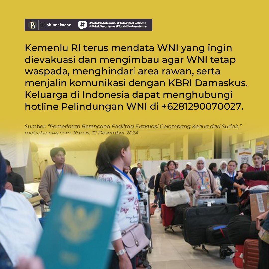malukutoleransi's tweet image. Pemerintah berencana Fasilitasi evakuasi gelombang kedua Dari suriah.

#kbridamaskus #wni #kemlu #suriah #bashar_alassad