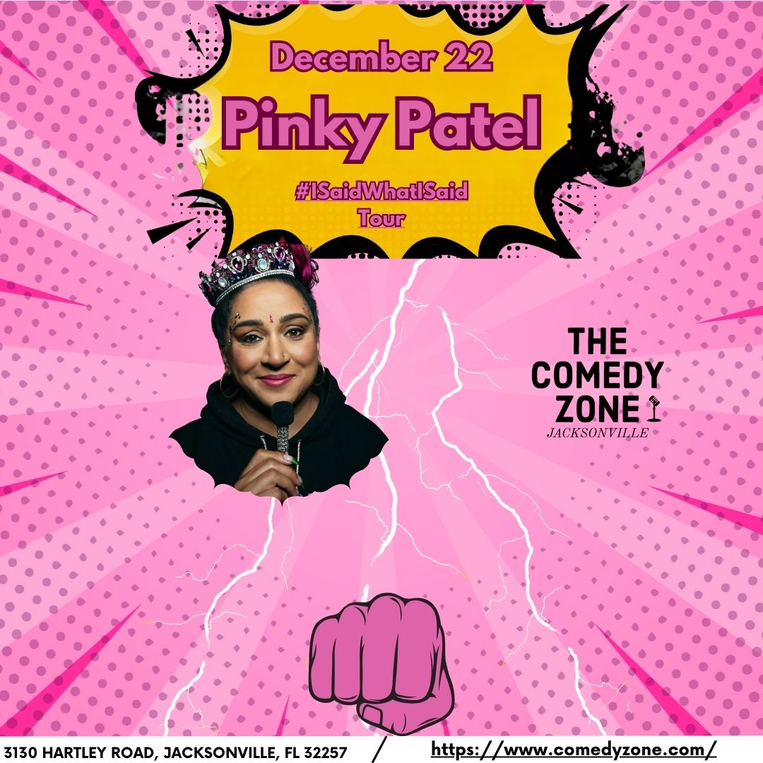 The Comedy Zone Jacksonville (@comedyzonejax) on Twitter photo Comedian <a href="/pinkypatelOG/">PinkyPatelOfficial</a> is set to visit Jacksonville, FL, at the Comedy Zone on December 22nd as part of her #ISaidWhatISaid Tour. You don't want to miss this big event, so Get your Tickets Now!! 🔥
You can purchase tickets here:
comedyzone.com/shows/260158 Comedian <a href="/pinkypatelOG/">PinkyPatelOfficial</a> is set to visit Jacksonville, FL, at the Comedy Zone on December 22nd as part of her #ISaidWhatISaid Tour. You don't want to miss this big event, so Get your Tickets Now!! 🔥
You can purchase tickets here:
comedyzone.com/shows/260158