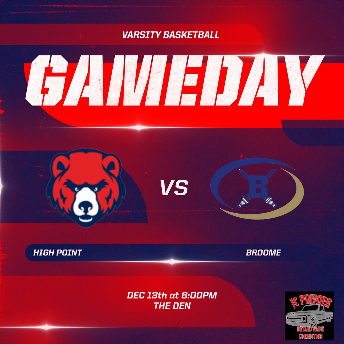 IT'S GAMEDAY!!!

The Grizzly Varsity teams welcome Broome High into The Den!

Varsity Girls start at 6PM with the Boys game to follow.

-Brought to you by JC Premier Detailing-