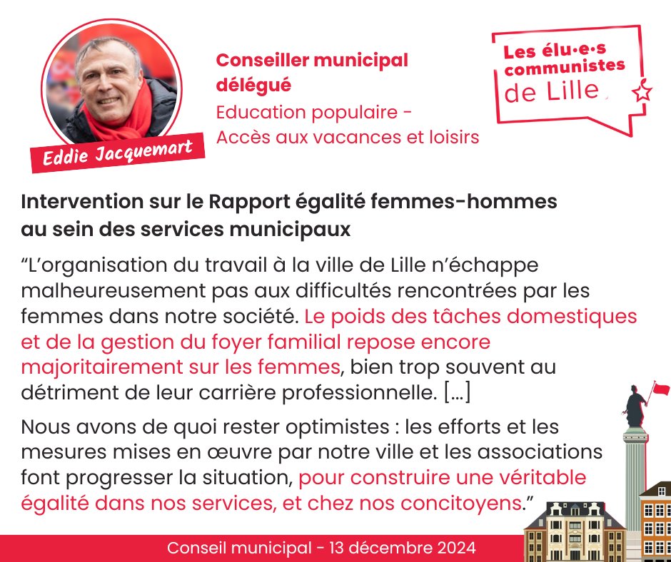 Intervention d'<a href="/EddieJacquemart/">Eddie Jacquemart</a> sur le Rapport #égalité femmes-hommes 
au sein des services municipaux 

#CMLille
