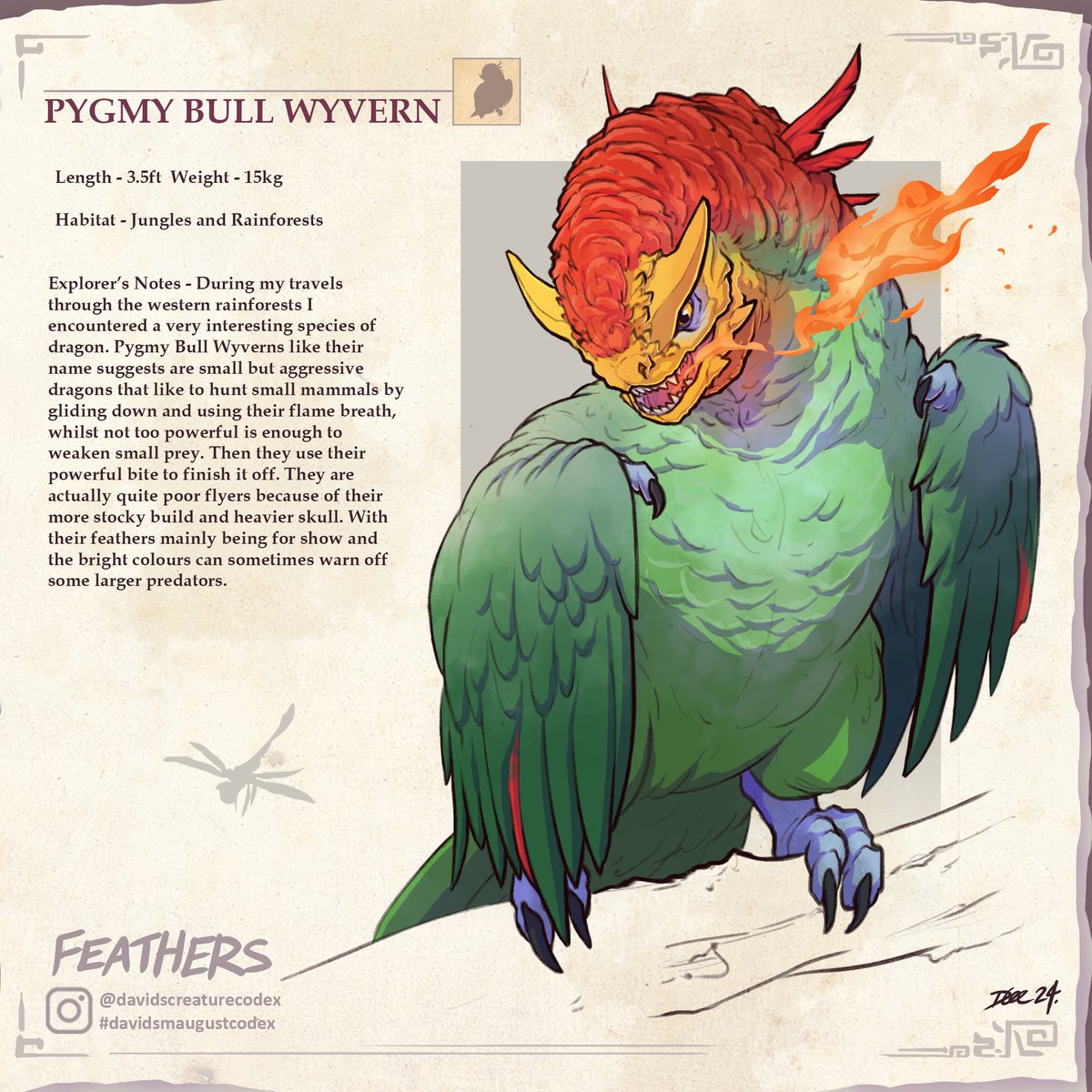 Smaugust Prompt feathers #smaugust #smaugust2024 #creaturedesign #dragondesign #conceptart #creatureart #dragonart #dndmonsters