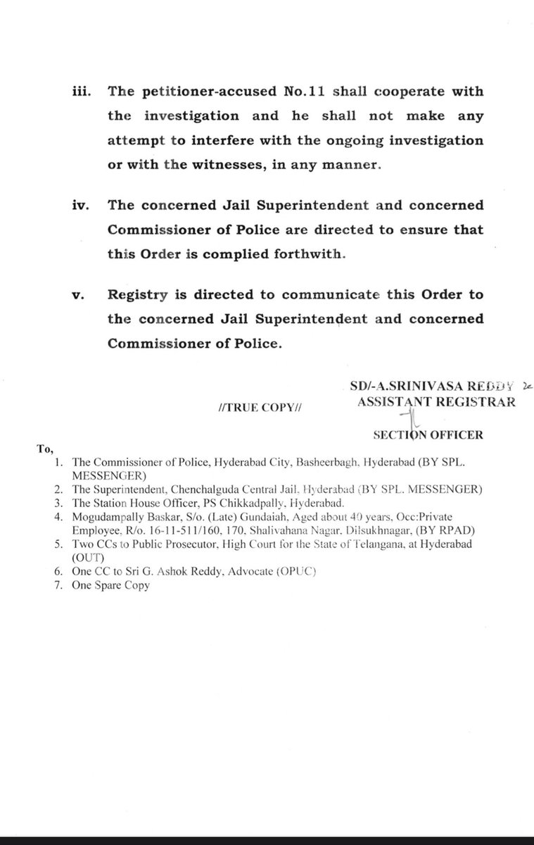 revathitweets's tweet image. BAIL ORDER COPY 

#AlluArjunArrest 

The bail order copy that the Chanchalguda jail authorities were waiting for! 

Firstly, the order copy is successfully uploaded 

Secondly, the remand case diary clearly says permission was taken for the #Pushpa2TheRule screening at #Sandhya