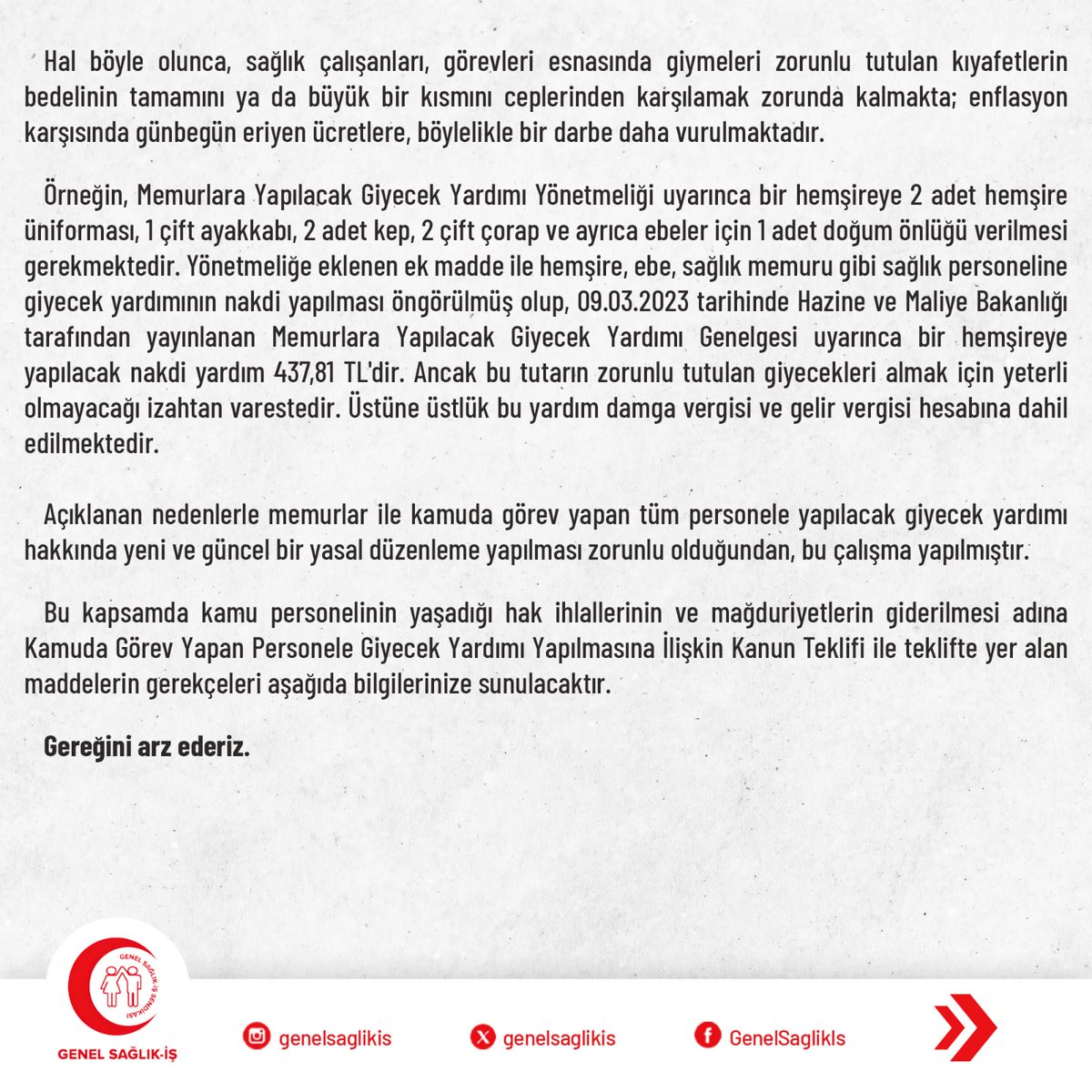 genelsaglikis's tweet photo. #BuNasılGiyimYardımı
@saglikbakanligi
@drmemisoglu
@ttborgtr
@TPDBilgi
@thd_genelmerkez
@attderorgtr
@SaHaDernegi
@tcailesosyal @MahinurOzdemir https://t.co/SsvmC4qLbr
