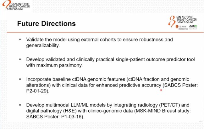 📌 Multimodal Integration of Real World Clinical and Genomic Data for the Prediction of CDK4/6 Inhibitors Outcomes in Patients with HR+/HER2- Metastatic Breast Cancer by <a href="/PedramRazaviMD/">Pedram Razavi</a> 👏🏻

#SABCS24 #day4 <a href="/OncoAlert/">OncoAlert</a> #OncoAlertAF