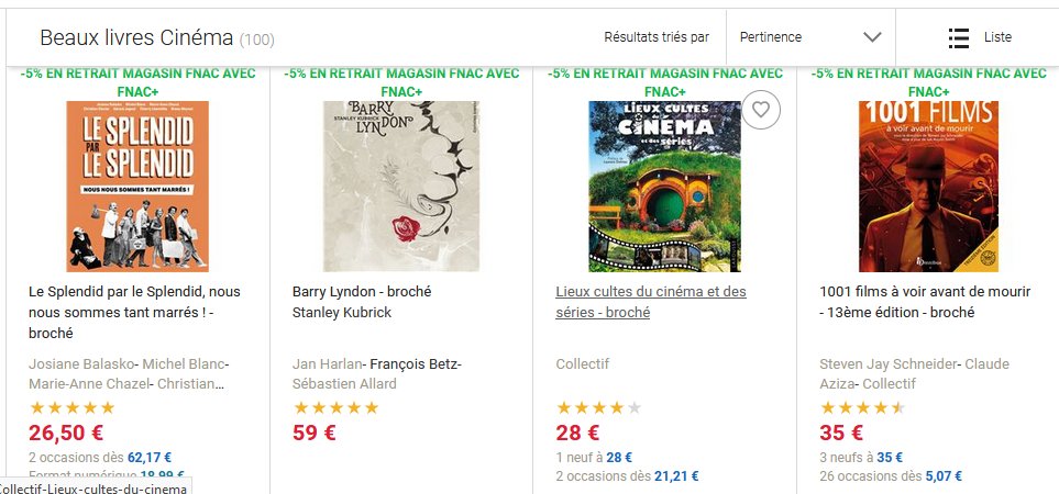 ESimeio's tweet image. Barry Lyndon talonne Le Splendid dans les meilleures ventes cinéma de la FNAC. Pour nos amis libraires, sachez que la distribution sera interrompue du 23 décembre au 3 janvier prochains.