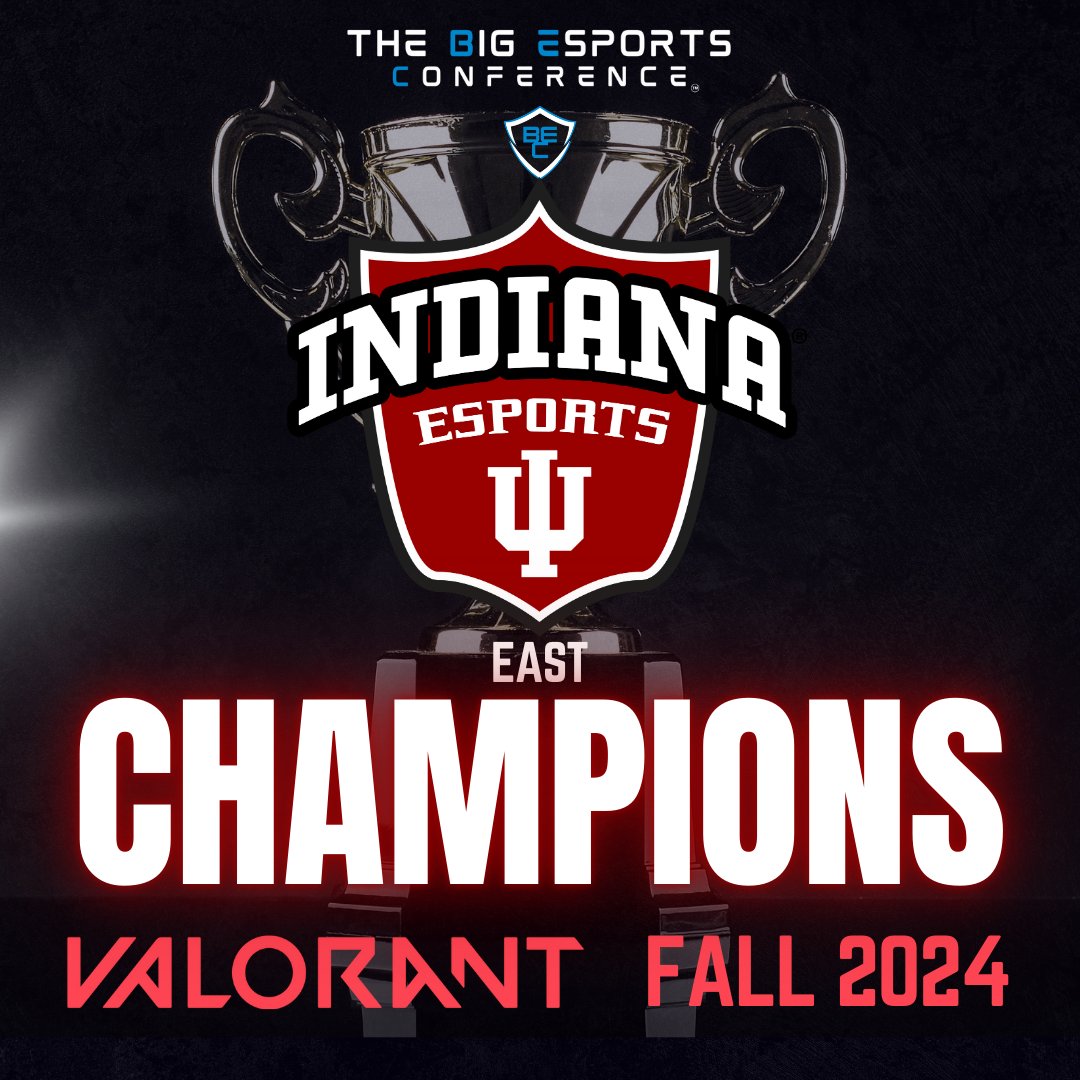 Big Esports Conference (@bigesportsconf) on Twitter photo 🏆CHAMPIONS🏆
Last night <a href="/EsportsatIU/">Esports at Indiana University</a> took down <a href="/EsportsAtMSU/">Michigan State Esports</a> in a 5-game THRILLER to claim the Fall 2024 BEC East Valorant Championship!
GGs to both teams on an excellent season and show of skill! 👏
#esports #collegeEsports #BigTen 🏆CHAMPIONS🏆
Last night <a href="/EsportsatIU/">Esports at Indiana University</a> took down <a href="/EsportsAtMSU/">Michigan State Esports</a> in a 5-game THRILLER to claim the Fall 2024 BEC East Valorant Championship!
GGs to both teams on an excellent season and show of skill! 👏
#esports #collegeEsports #BigTen