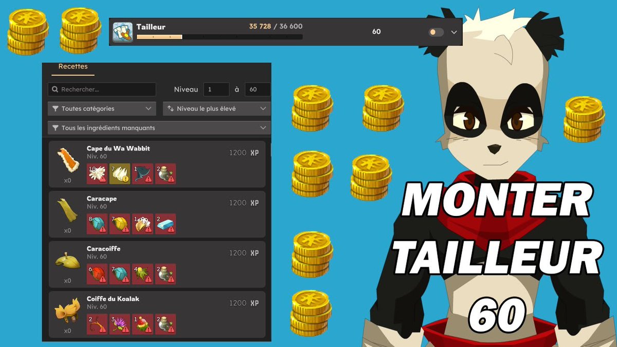 Nouvelle vidéo ! On monte le métier de tailleur du level 1 à 60 avec 100 000 kamas de budget : youtu.be/xg4Dh1cTK_k
