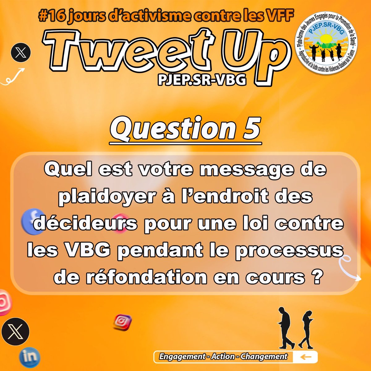 Pjep_Sr_Vbg's tweet photo. Q 5 : Quel est votre message de 
plaidoyer à l’endroit des 
 décideurs pour une loi contre 
les VBG pendant le processus 
de réfondation en cours ?

#CNT
#PNVBG 
#PlanInternationalMali
#MJDH
#ONUFEMMESMALI
#PJEPSRVBG https://t.co/OzKg1M8SD0