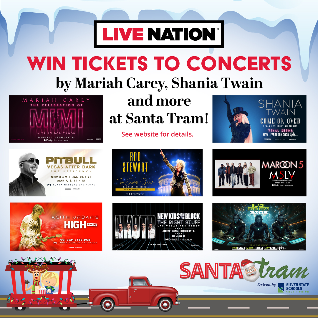 Enter to win tonight &amp; tomorrow at Santa Tram! <a href="/LiveNationVegas/">Live Nation Las Vegas</a> sweepstakes are back!