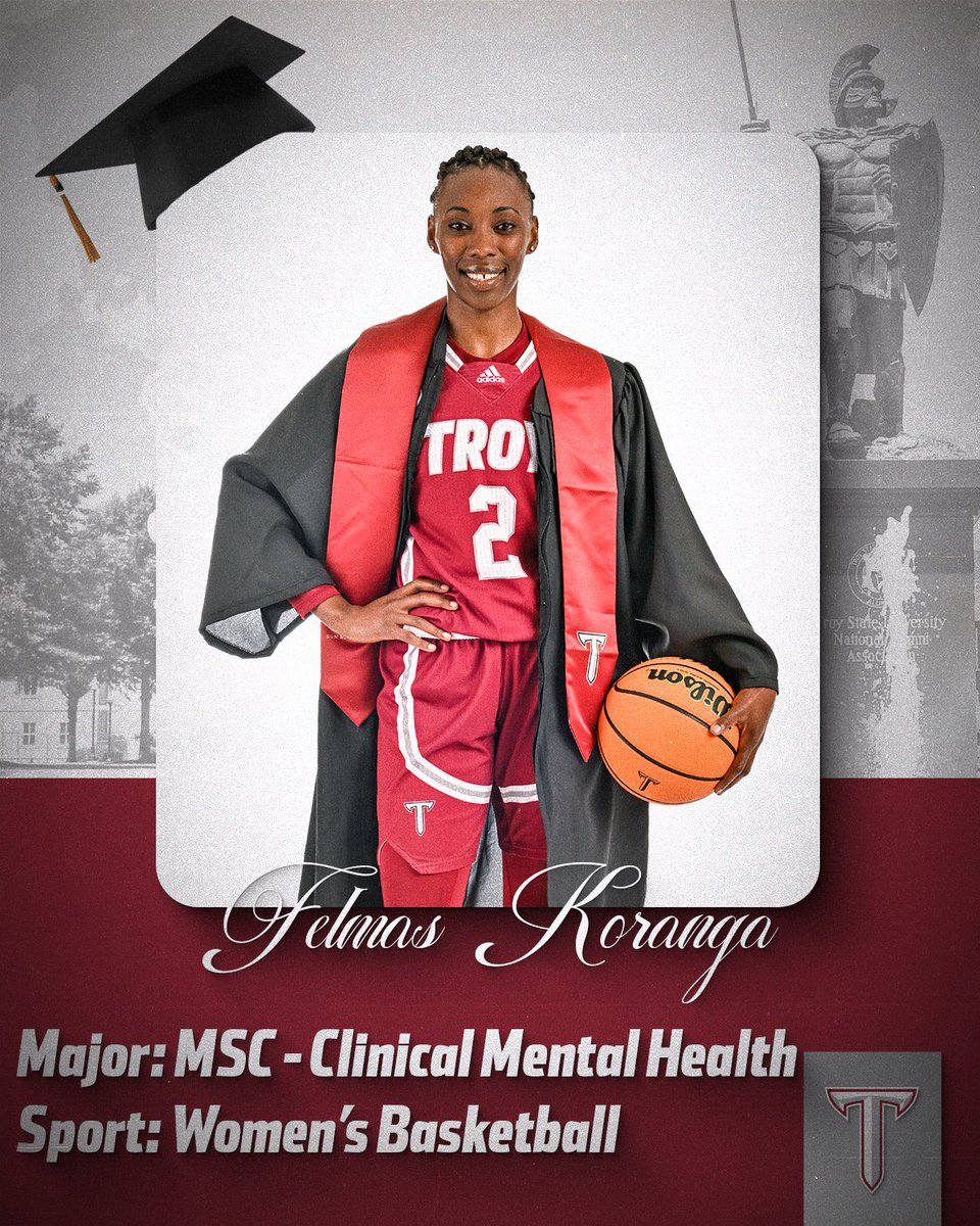 TroyTrojansWBB's tweet image. Congrats Felmas Koranga🎓

#WeDOimpossible | #OneTROY⚔️🏀