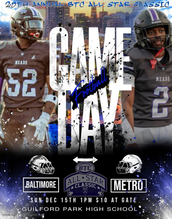 Mustangs Nation, come out to Guilford Park High School on Sunday December 15th @ 1:00pm and support your Mustangs, and Team Baltimore, in the 28th Annual BTC All-Star Classic, as they take on Team Metro. The cost is $10 (Pay at the Gate). #BTC #TeamBaltimore <a href="/TanardoSharps/">Tanardo Sharps</a>