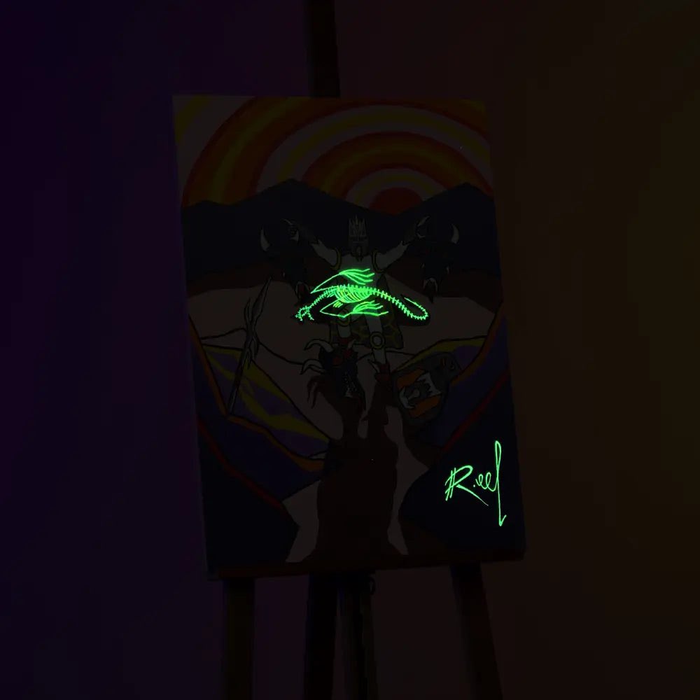 Made this painting that glows in the dark 🧑‍🎨 Featuring KBD from Old School Runescape 

#osrs #runescape