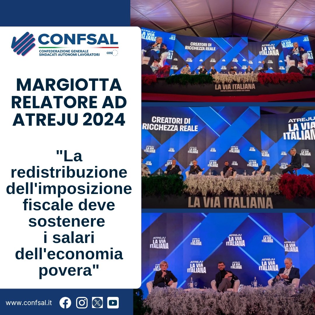 Il Segretario Generale #Confsal Angelo Raffaele Margiotta oggi al Circo Massimo ad #Atreju 2024 - La via Italiana, relatore nel panel "Creatori di Ricchezza Reale" assieme al Ministro Calderone, all'On. Rizzetto, al Segretario generale Cisl e al Presidente Conflavoro PMI.