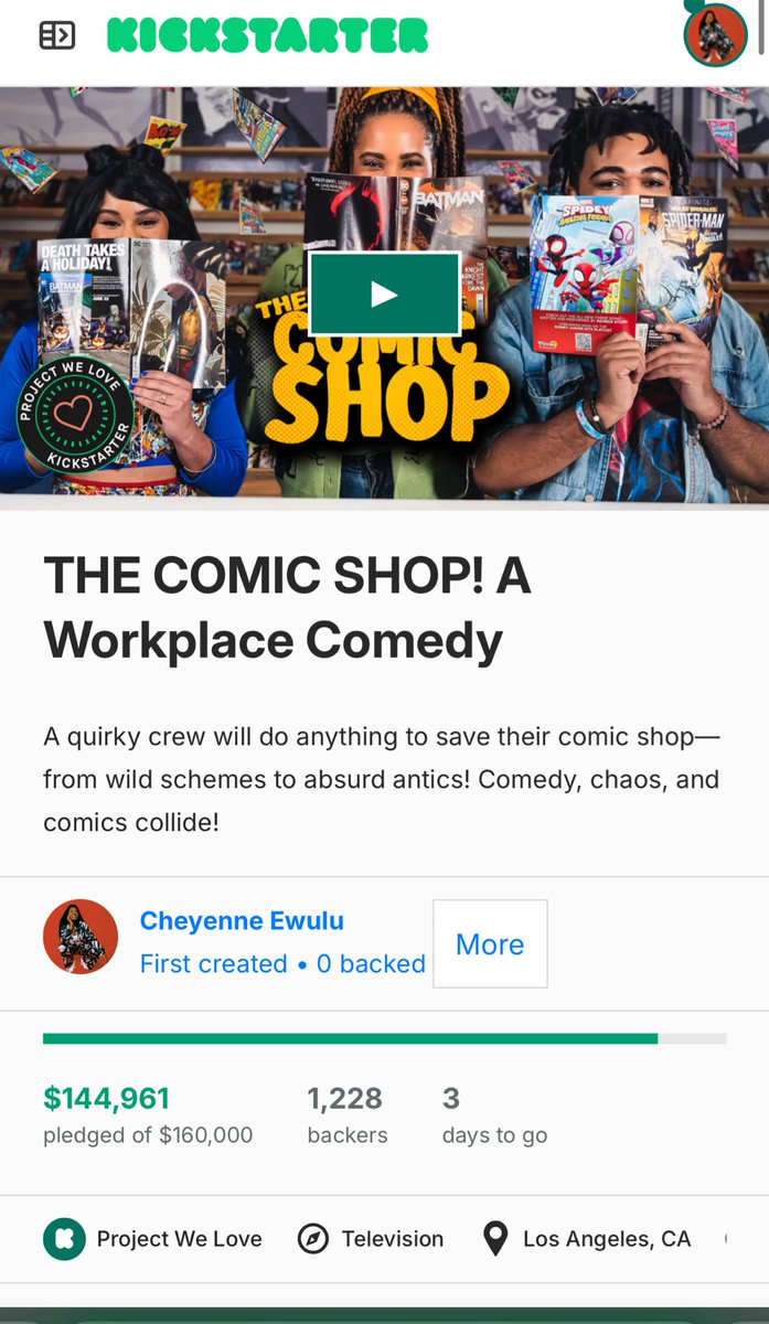 WE ARE AT 90% YALL IN 14 MINUTES OF ME TWEETING THIS!!! ANOTHER GENEROUS DONO HAS HIT THE CAMPAIGN OMG 

kickstarter.com/projects/cheye…