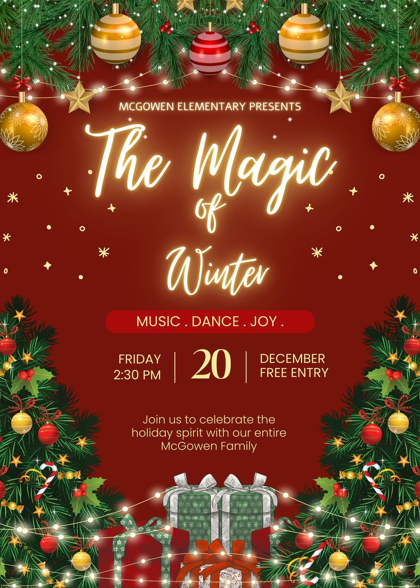 We are officially one week away from our holiday celebration! Join us next Friday as McGowen presents The Magic of Winter!