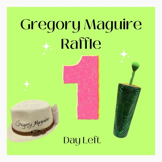 One day left to get your raffle ticket for an autographed Gregory Maguire hat and Wicked Starbucks cup! The raffle will be held tomorrow- get your ticket today! Purchase your ticket in-store/online at bit.ly/4ijuRE9
Open W-S 10am to 5pm 
219 Genesee St.
Chittenango, NY