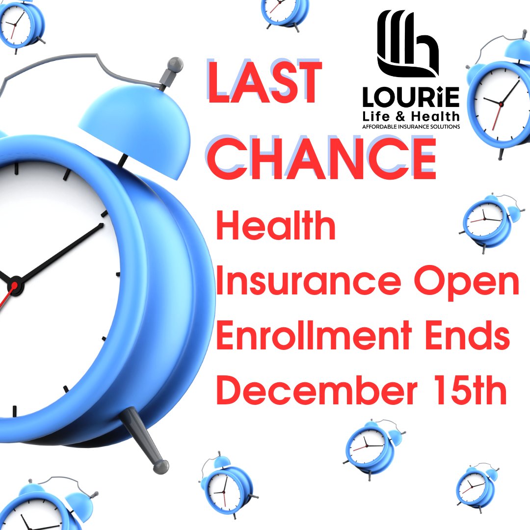 The deadline for Health Insurance Open Enrollment is this Sunday, December 15! Call Lourie Life &amp; Health today at (803) 256-2067 for a health insurance plan effective January 1! 
#lourielifeandhealth #healthinsurance #localagent
