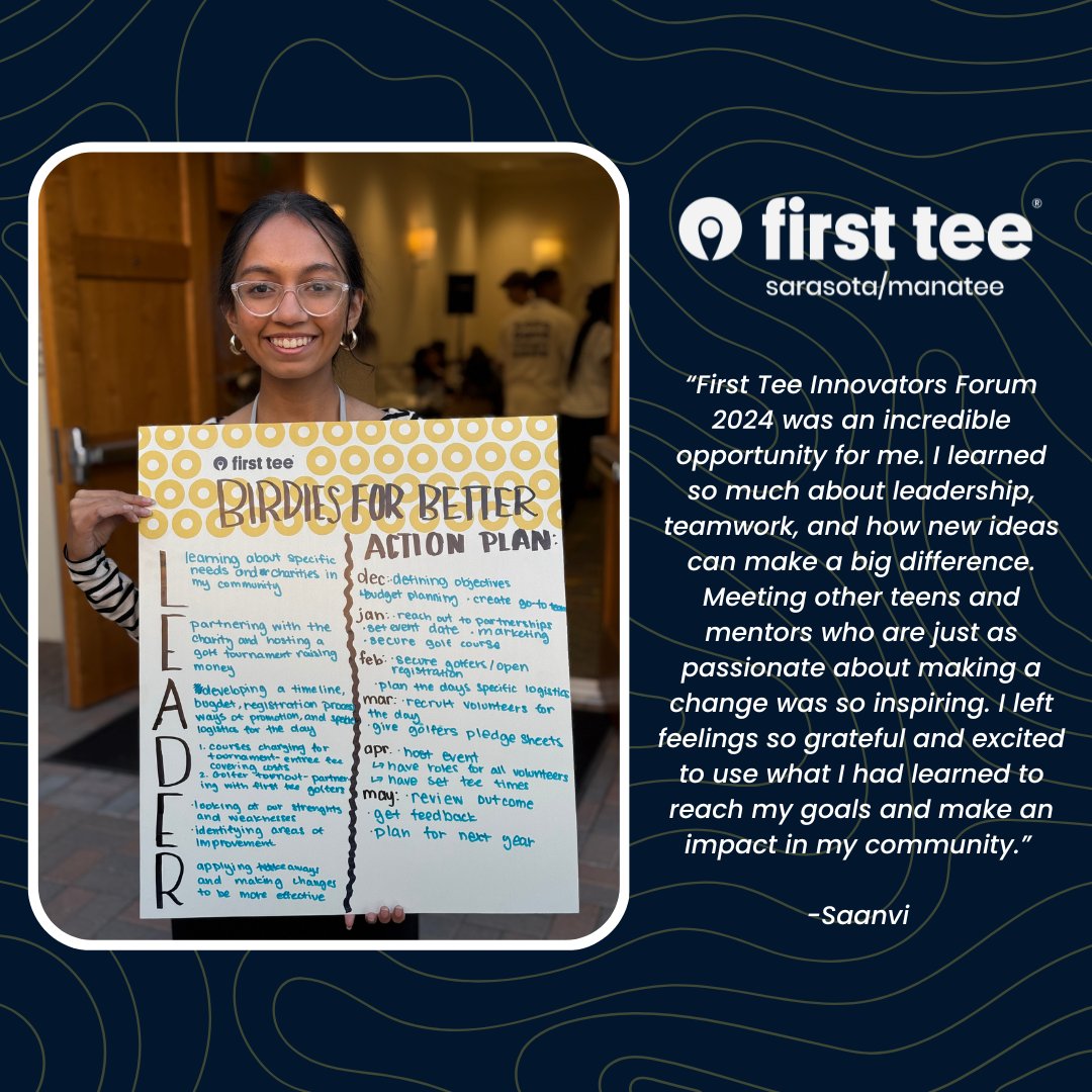 Saanvi is one of our distinguished participants who represented us at two separate National Participant Opportunities this year. We extend our heartfelt gratitude to Saanvi for embodying integrity and grace while representing our chapter. We truly admire you! 🤍

#FirstTee