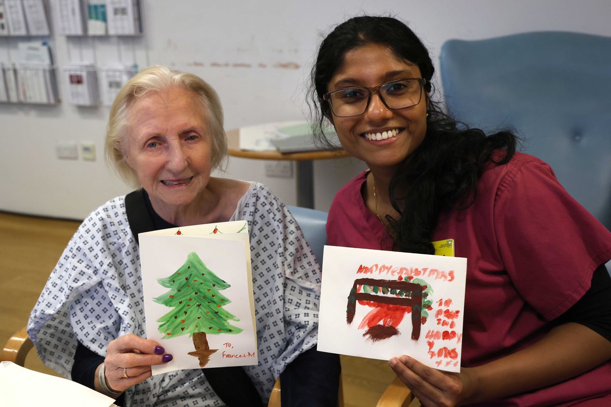 It’s beginning to feel a lot like Christmas in our art sessions in our Acute Stroke Unit  @NorthMidNHS Today we were making Christmas cards for each other 🧑‍🎄❤️

#art #strokerecovery #strokecare #PatientCare #patientexperience #NHS #therapeuticart #hospitalart #patientart