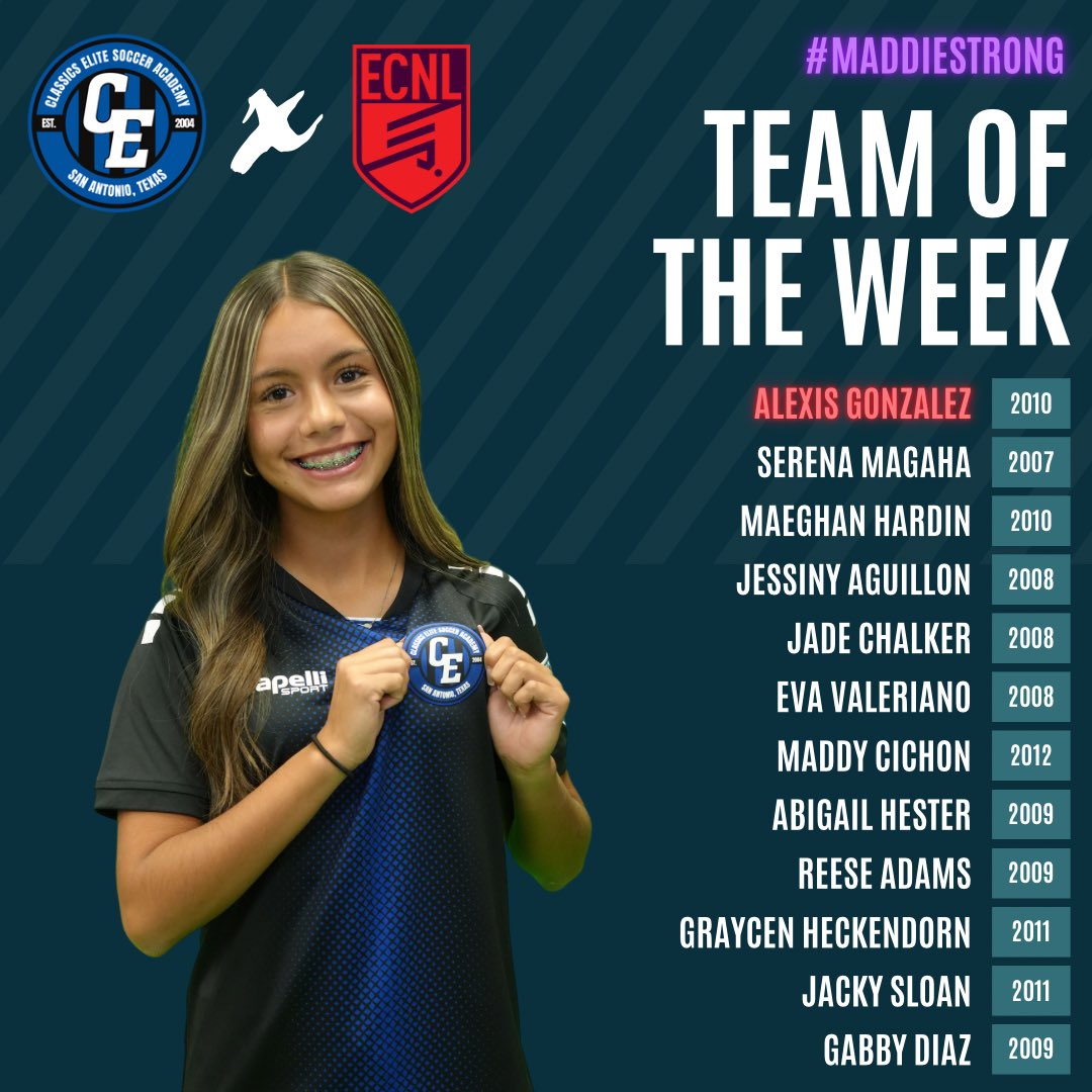 ⭐️ TOTW ECNL ⭐️

Our Team of the Week from our home games on December 7-8 against Solar and Sting Royal! Congratulations, ladies! One week left before the end of the fall season!

🔵⚫️ #theCEway | #TOTW | #ThisIsTheECNL | #MoreThanALeague | #LeadersPlayHere | #MaddieStrong