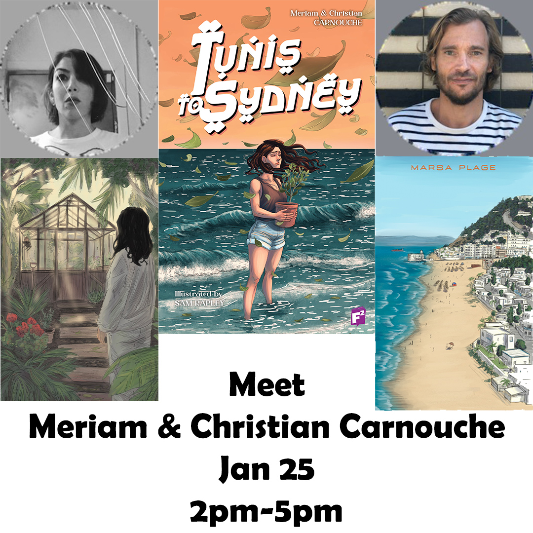Yoooooooo New Jersey friends!

<a href="/MeriamCarnouche/">Meriam Carnouche</a> and I will be signing copies of our graphic novel on 25 January at the legendary <a href="/eastsidemags/">East Side Mags</a>  in Montclair, New Jersey! 

Come along and grab your signed copy, or even just hang out and chat about comics!