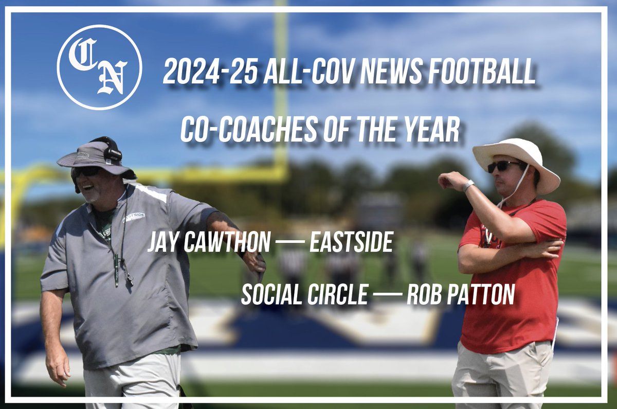 𝘾𝙊𝙑𝙉𝙀𝙒𝙎 𝙎𝙋𝙊𝙍𝙏𝙎 (@covnewssports) on Twitter photo <a href="/NewtonCoSports1/">Newton County Athletics</a> The 2024 All-Cov News Co-Coaches of the Year — Eastside's Jay Cawthon (<a href="/CoachCawthon/">Jay Cawthon</a>) and Social Circle's Rob Patton(<a href="/coach_patton87/">Rob Patton</a>) <a href="/NewtonCoSports1/">Newton County Athletics</a> The 2024 All-Cov News Co-Coaches of the Year — Eastside's Jay Cawthon (<a href="/CoachCawthon/">Jay Cawthon</a>) and Social Circle's Rob Patton(<a href="/coach_patton87/">Rob Patton</a>)