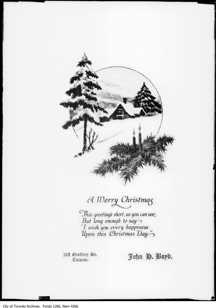 Toronto Archives (@torontoarchives) on Twitter photo A Christmas card sent 100 years ago from Globe and Mail photographer John H. Boyd.
ow.ly/bXYj50UlXGG
#TOhistory A Christmas card sent 100 years ago from Globe and Mail photographer John H. Boyd.
ow.ly/bXYj50UlXGG
#TOhistory