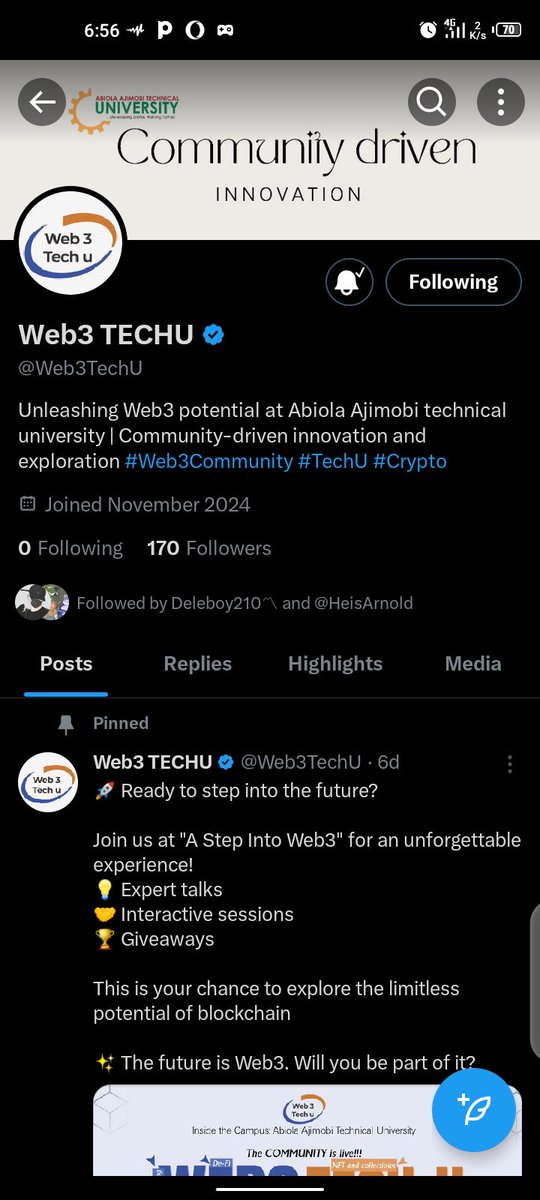 FalahLawal's tweet photo. @HeisArnold @Web3TechU @Phyktor_2 https://t.co/V43z9XwD9E