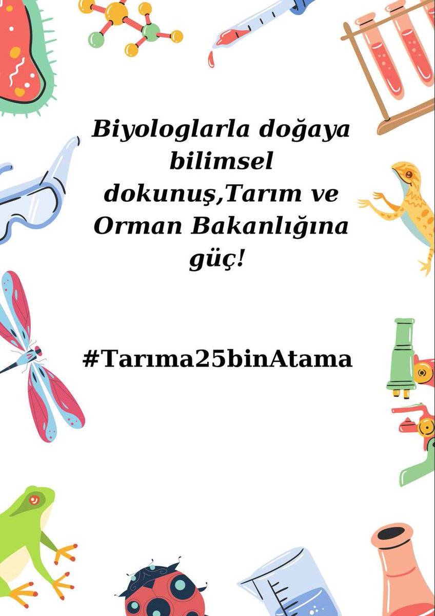 Tarım ve Orman Bakanlığında biyologlar, bilimsel çalışmalarıyla doğayı ve insanı koruyan çözümler üretir. İstihdamları artırılmalı! #Tarıma25binAtama