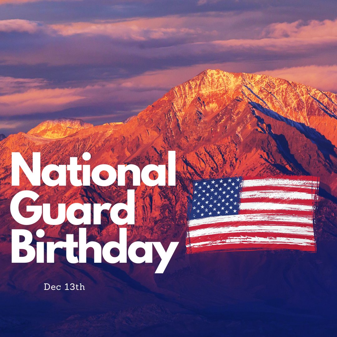 VictoriaDHines's tweet photo. December 13th commemorates the National Guard's Birthday.

National Guard members across the country celebrate the birth of the oldest military organization in the United States with galas, balls, and birthday parties! 🎇

 #NationalGuardBirthday  #NationalGuard https://t.co/DLaXq290ru