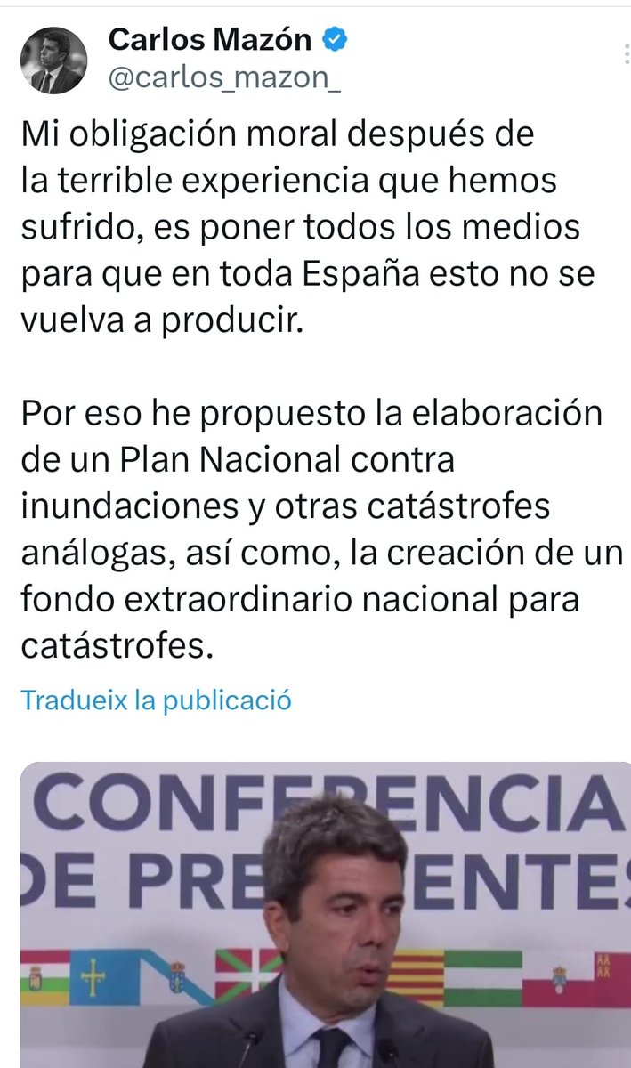 InfanteAntoni's tweet photo. La teua obligació moral és la de dimitir i presentar-te en el jutjat de guàrdia per a explicar les raons per a no haver donat el senyal d'alarma un dia abans, com van fer diverses entitats públiques. https://t.co/fU7hSvhIUw