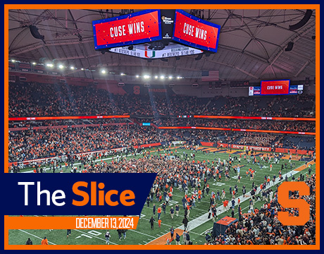 The Slice | 12.13.24
bit.ly/Slice12-13
➤ What to know about the <a href="/holidaybowl/">Trust & Will Holiday Bowl</a>  
➤ University plans a new hotel near campus
➤ 2025 MLK Celebration speaker announced
➤ Info on an Alumni Career Retreat in Los Angeles
➤ #HireOrange jobs, alumni events &amp; class notes