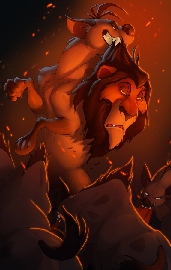 I'm still looking for Sharo from MFF. Sharo, if you're out there, send me a message!    

Started this last night but I gotta get back to the grind so I'm uploading rough.  I see a lot of photos of hyenas carrying around lion heads and I thought: well that might be fun