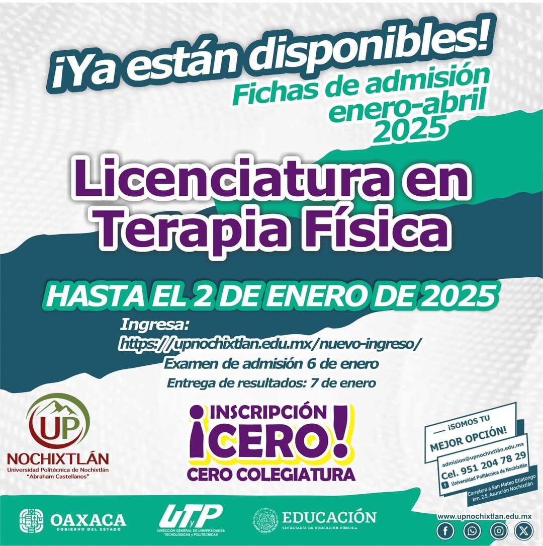 upnochix's tweet photo. ¡Ampliamos el plazo! Ingresa a nuestras carreras en Enero-Abril: Terapia Física, Gestión y Desarrollo Turístico o Arquitectura Bioclimática. Cero inscripción y colegiatura. ¡Únete a la comunidad UP! https://t.co/tkA6fe75tR https://t.co/gae1iWW3Os