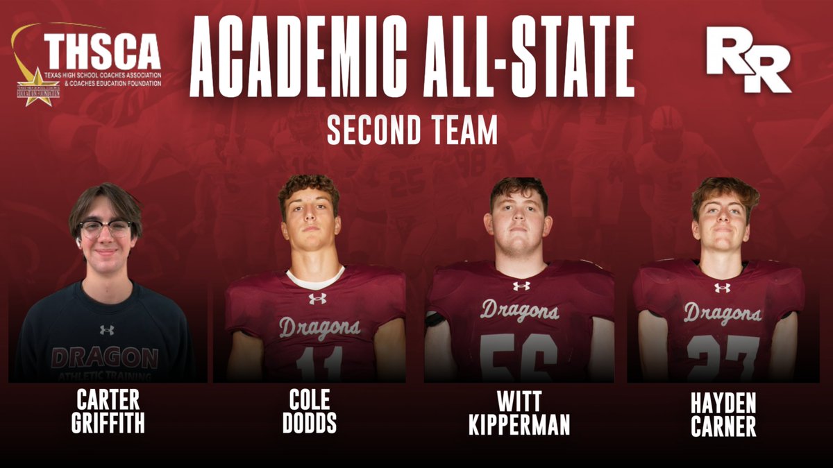 Congrats to the following Dragons for making <a href="/THSCAcoaches/">THSCA</a> Academic All-State Second Team! Getting it done on the field and in the classroom. #BROTHERHOOD #BREAL